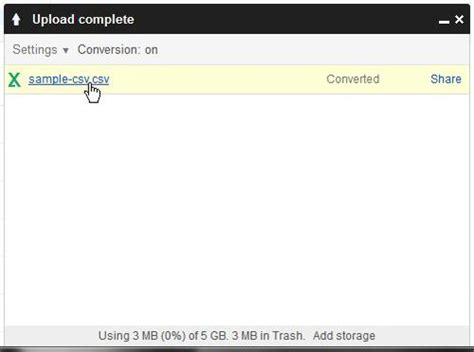 how to upload a csv file to google docs