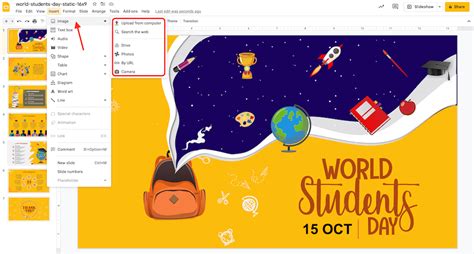 how to upload pictures in google slides