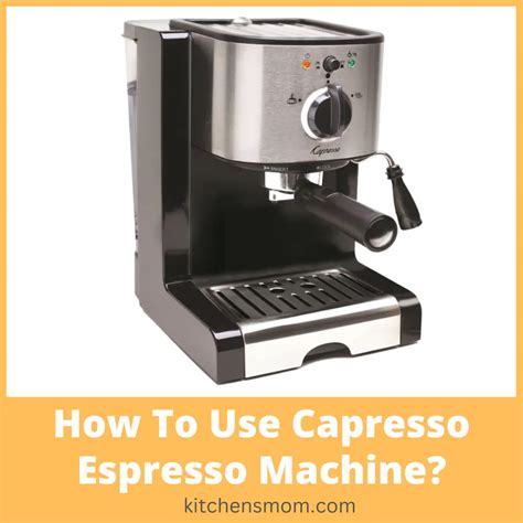 How To Use A Capresso Espresso Machine
