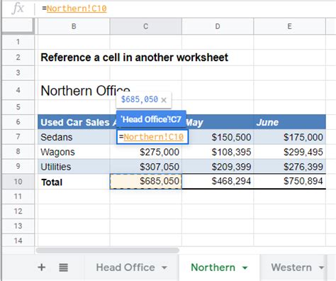 how to use a cell from a different sheet in excel