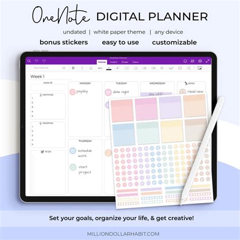how to use a digital planner in onenote