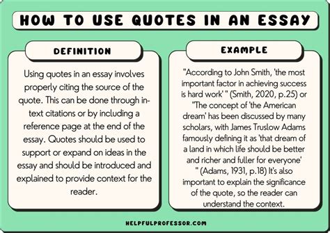how to use a quote in an essay example