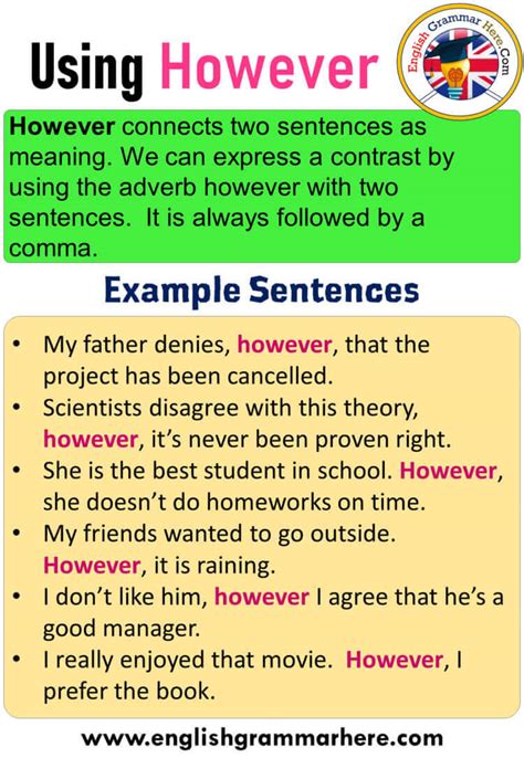How To Use A Sentence With However