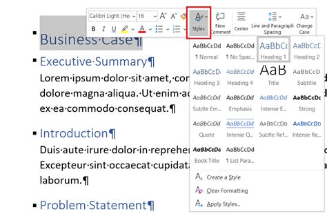 how to use a style in word