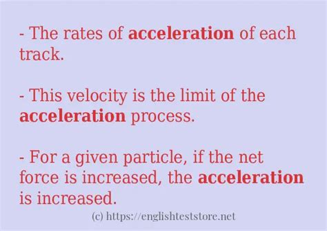 How To Use Acceleration In A Sentence