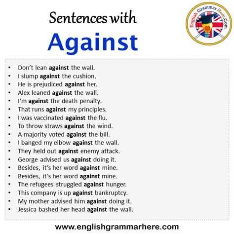 How To Use Against In A Sentence