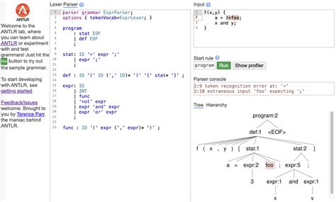 how to use antlr in intellij