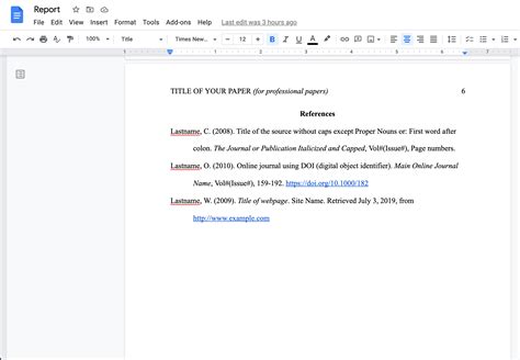 how to use apa citation in google docs