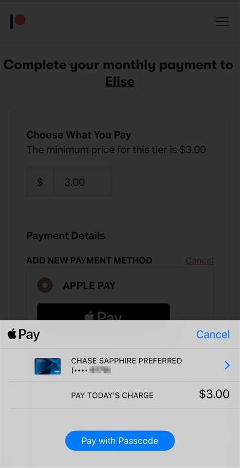 how to use apple pay on patreon