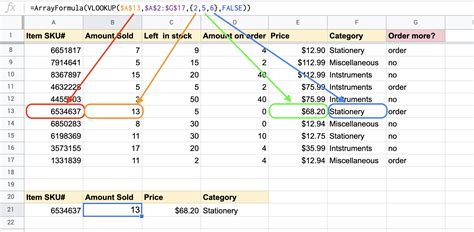 how to use array formula google sheets