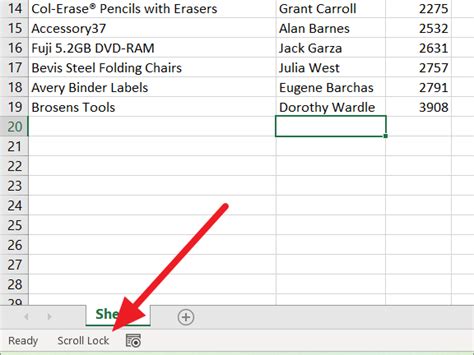 how to use arrow keys in excel