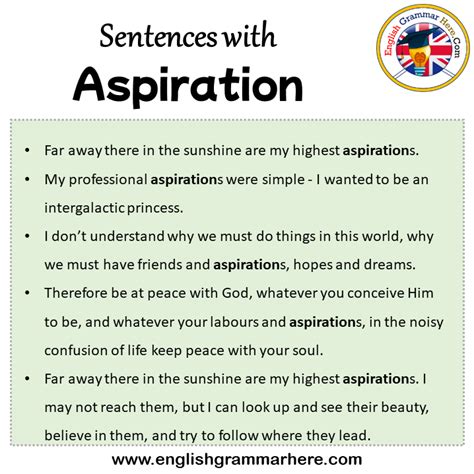 How To Use Aspiration In A Sentence