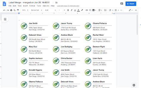 how to use avery label merge in google sheets