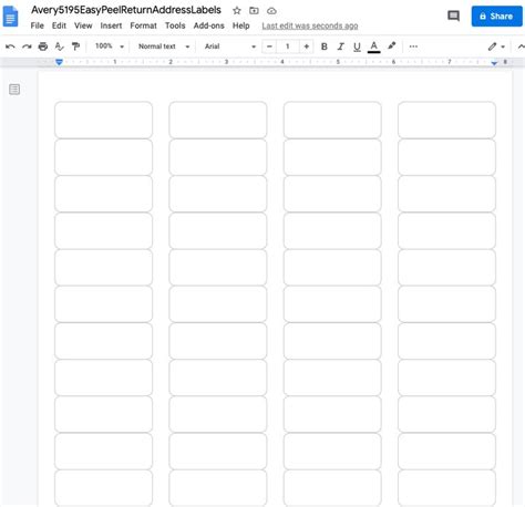how to use avery label template in google docs