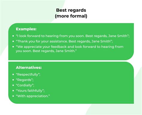 how to use best regards in an email example