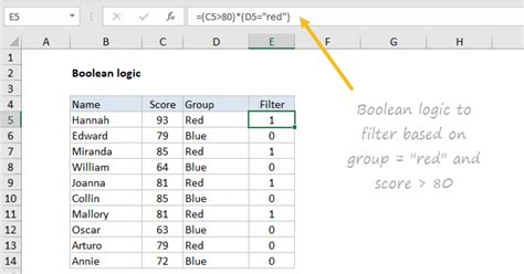 how to use boolean logic in excel