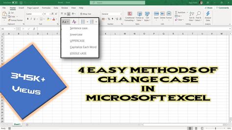 how to use change case in excel