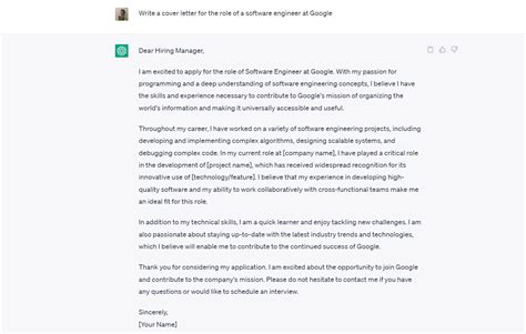 how to use chatgpt to write a good cover letter