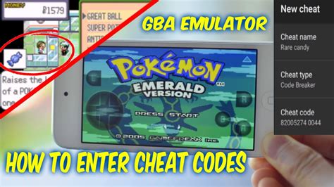 how to use cheats on gba emulator pokemon