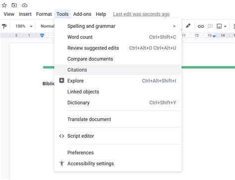 how to use citations in google docs app