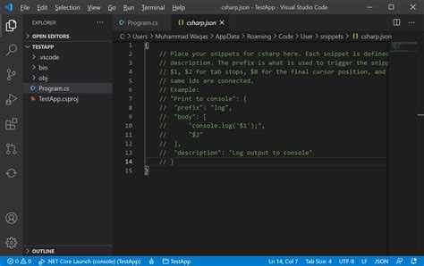 how to use code snippets in visual studio