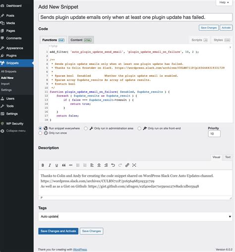 how to use code snippets in wordpress