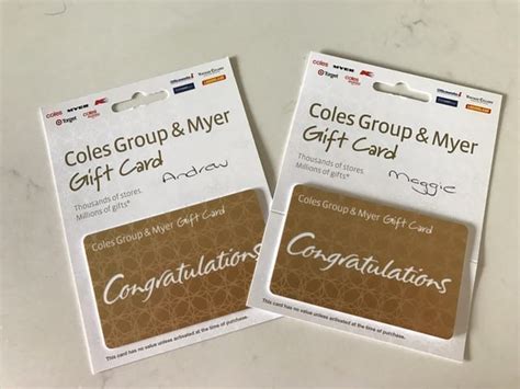 how to use coles group and myer gift card