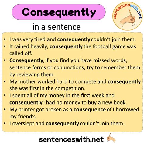 how to use consequently in a sentence examples