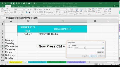 how to use control f in excel