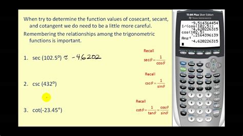 How To Use Cotangent On Graphing Calculator