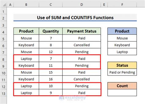 how to use countif formula for multiple conditions
