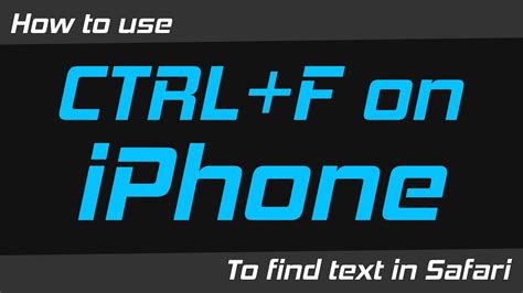 how to use ctrl f in mobile