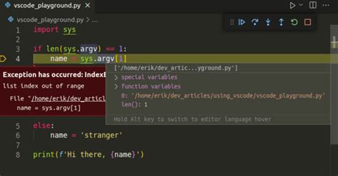 how to use debugger in vs code python
