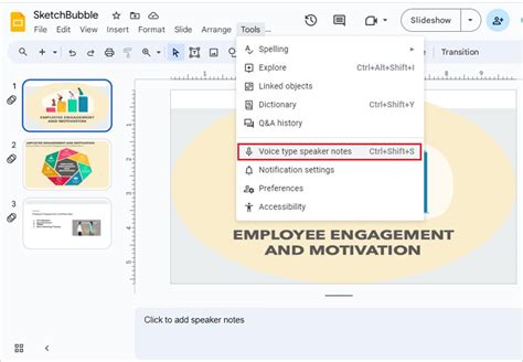 how to use dictation on google slides