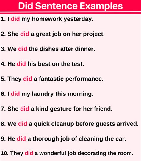how to use did in a sentence examples