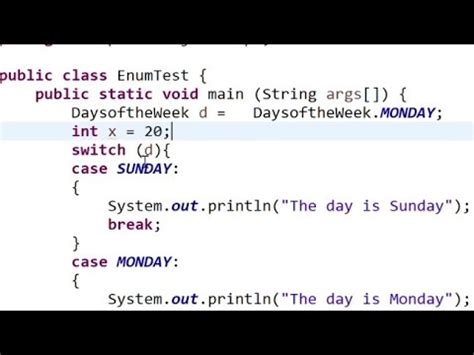 how to use enum in switch case java