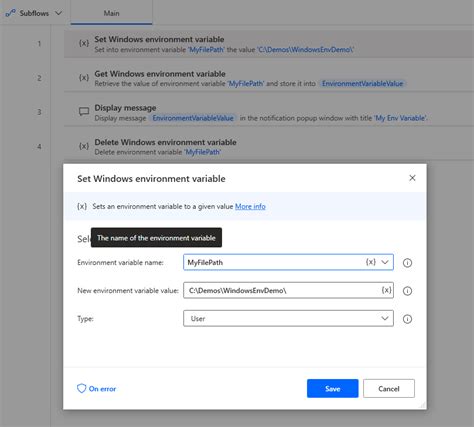 how to use environment variables in power automate desktop