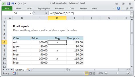 how to use equal in excel if condition