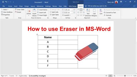 How To Use Eraser Tool In Word