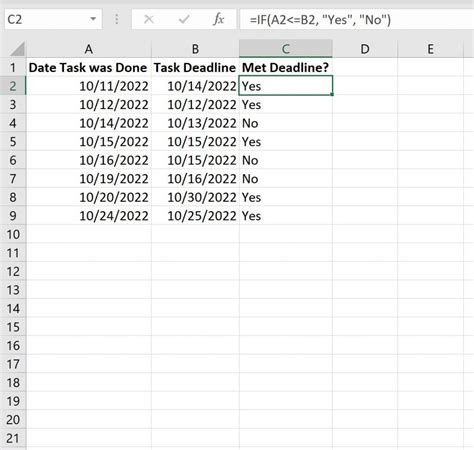 how to use excel if function with dates