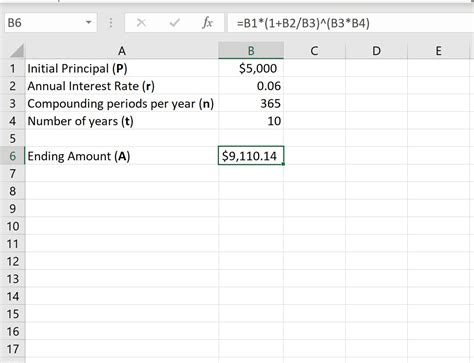 how to use excel to calculate daily compound interest