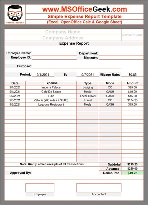 how to use expense report template in excel