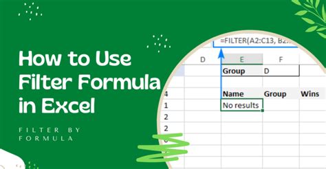 how to use filter in excel formula