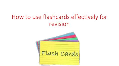 how to use flash cards for revision