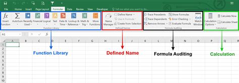 how to use formula tab in excel