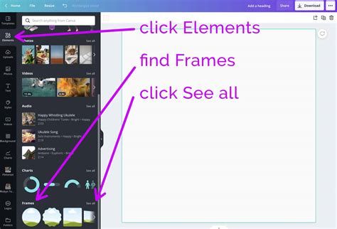 Use Frames in Canva