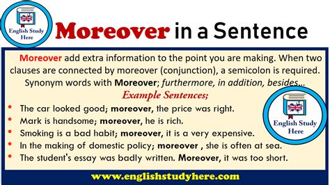 how to use furthermore in a sentence examples