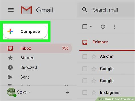 how to use gmail to text on iphone