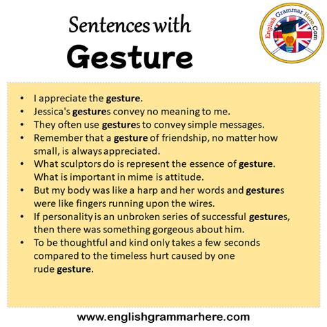 how to use good gesture in a sentence