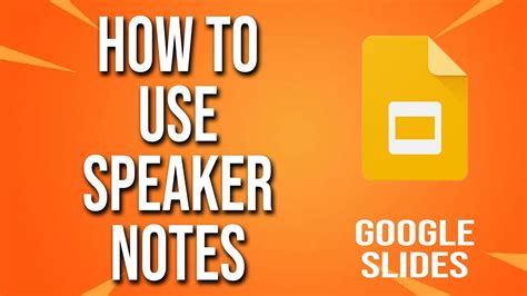 How To Use Google Slides Speaker Notes